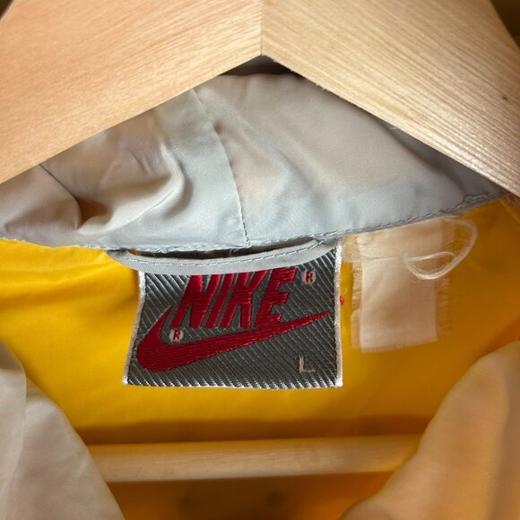 Nike 80s Wind Runner Jacket Large Yellow Gray Full Zip Track Vintage RARE Swoosh - Picture 6 of 7